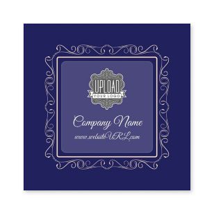 Twirly Border Sticker 3x3 Square - Violet