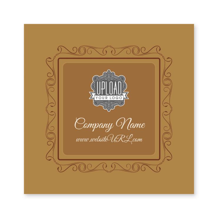 Twirly Border Sticker 3x3 Square - Burnt Orange