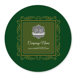 Twirly Border Sticker 4x4 Circle - Jewel