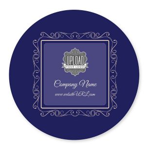 Twirly Border Sticker 4x4 Circle - Violet