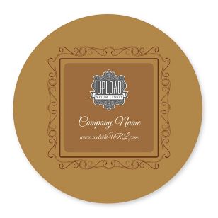 Twirly Border Sticker 4x4 Circle - Burnt Orange