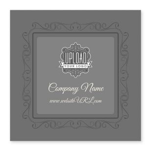 Twirly Border Sticker 4x4 Square - Emperor Gray