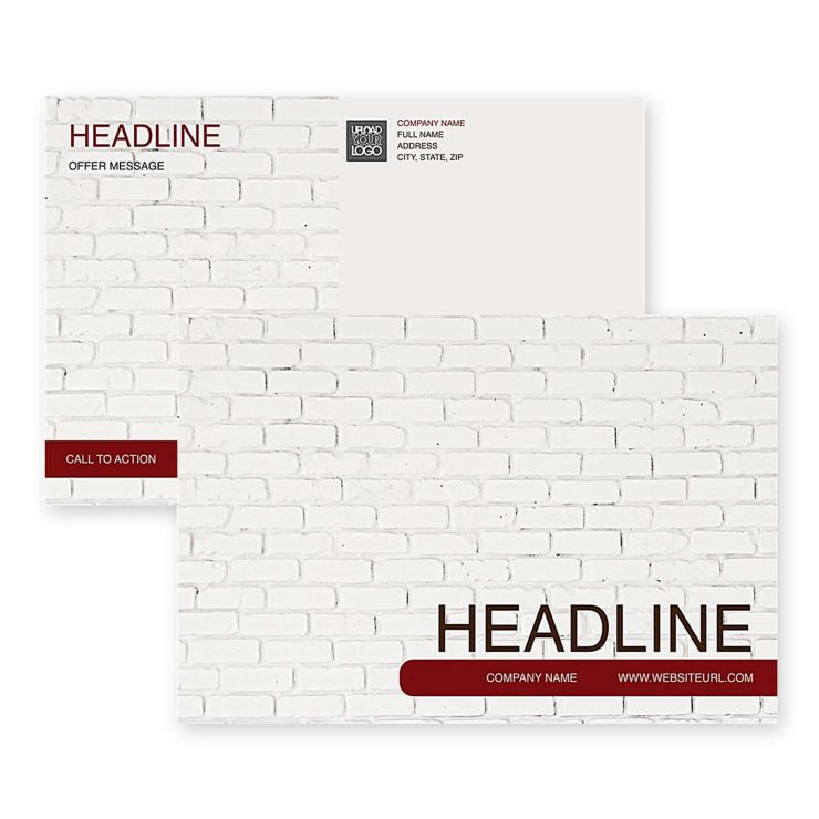 Bricks Postcard 4x6 Rectangle Horizontal - Merlot Red