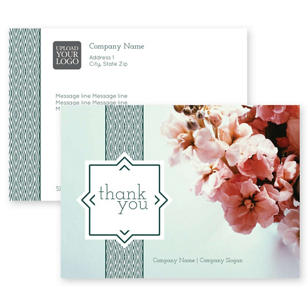 Cherry Blossoms Postcard 5x7 Rectangle Horizontal - Ecru White