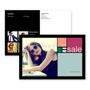Colorful Squares Postcard 4x6 Rectangle Horizontal - Jewel