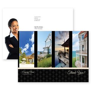 Four Panel Photo Postcard 5x7 Rectangle Horizontal - Black