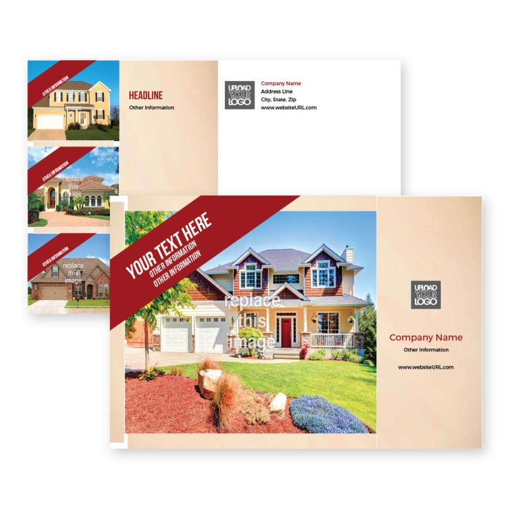 Home Sweet Home Postcard 4x6 Rectangle Horizontal - Red