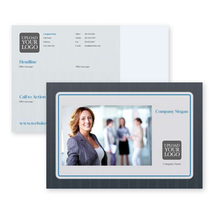 Pin-Striped Suit Postcard 4x6 Rectangle Horizontal - Charcoal