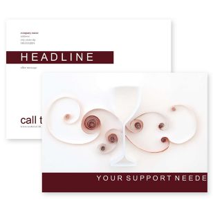 Quilling Wine Glass Postcard 5x7 Rectangle Horizontal - Wine