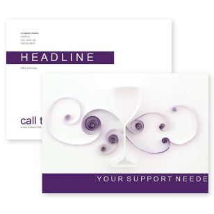 Quilling Wine Glass Postcard 5x7 Rectangle Horizontal - Eggplant