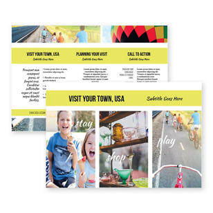 Small Town Tourism Postcard 4x6 Rectangle Horizontal - Turbo Yellow