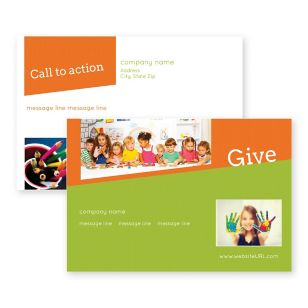 Tilted Fun Postcard 4x6 Rectangle Horizontal - Kiwi Green