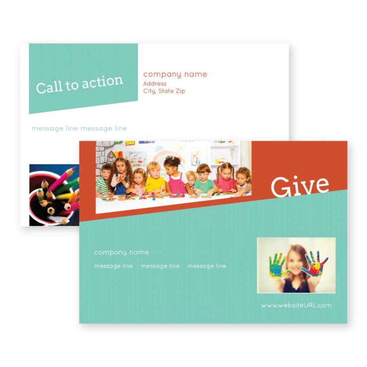 Tilted Fun Postcard 4x6 Rectangle Horizontal - Tropical Teal