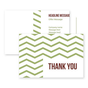Wavy Thanks Postcard 4x6 Rectangle Horizontal - Kiwi Green