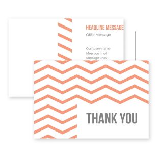 Wavy Thanks Postcard 4x6 Rectangle Horizontal - Apricot