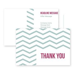 Wavy Thanks Postcard 4x6 Rectangle Horizontal - Tropical Teal