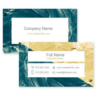 Paint Swirl Business Card 2x3-1/2 Rectangle - Deep Teal