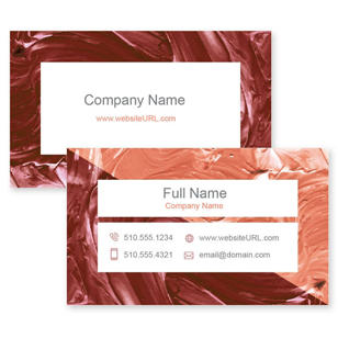 Paint Swirl Business Card 2x3-1/2 Rectangle - Paprika Red