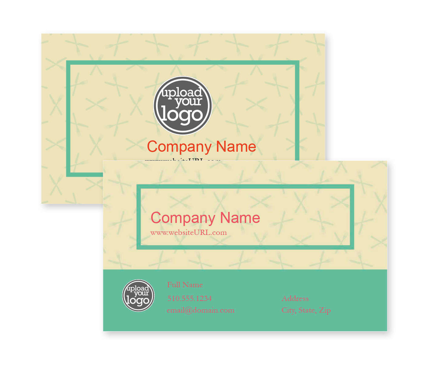 Forks-n-Knives Business Card 2x3-1/2 Rectangle