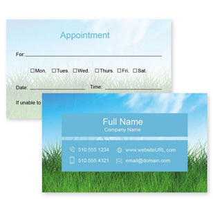 Grass Business Card 2x3-1/2 Rectangle - Sky Blue
