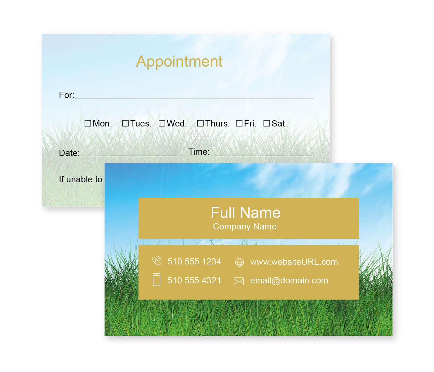 Grass Business Card 2x3-1/2 Rectangle