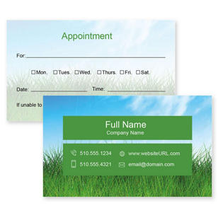 Grass Business Card 2x3-1/2 Rectangle - Verdun Green