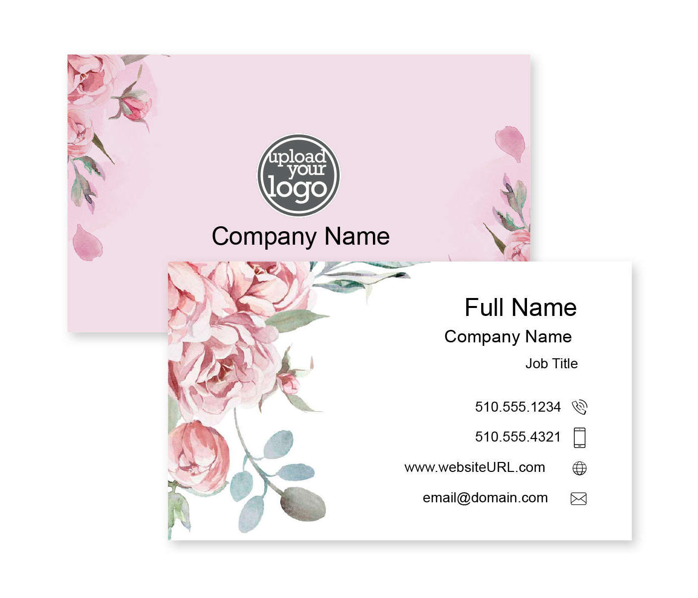 Rose Peonies Business Card 2x3-1/2 Rectangle