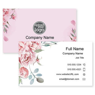 Rose Peonies Business Card 2x3-1/2 Rectangle - Apricot