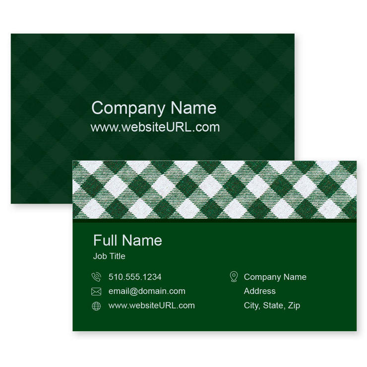 Gingham Style Business Card 2x3-1/2 Rectangle
