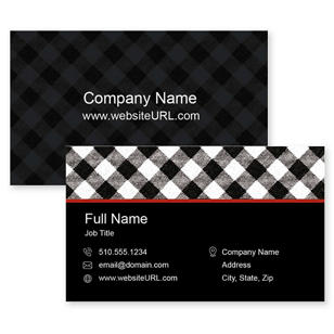 Gingham Style Business Card 2x3-1/2 Rectangle - Black