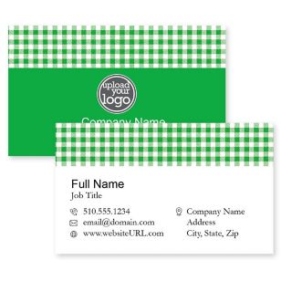 Checkerboard Business Card 2x3-1/2 Rectangle - Verdun Green
