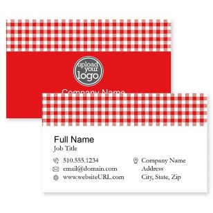 Checkerboard Business Card 2x3-1/2 Rectangle - Red