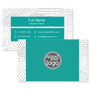 Dots in Dots Business Card 2x3-1/2 Rectangle - Tropical Teal