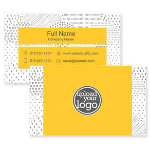 Dots in Dots Business Card 2x3-1/2 Rectangle - Lemon Yellow