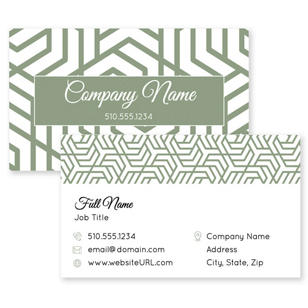Ornaments Business Card 2x3-1/2 Rectangle - De York Green