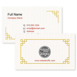 Gold Pattern Business Card 2x3-1/2 Rectangle - White