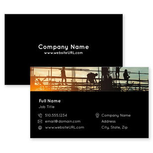 Contractor Contract Business Card 2x3-1/2 Rectangle - Black