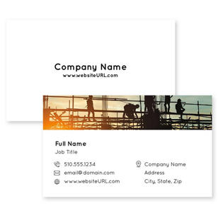 Contractor Contract Business Card 2x3-1/2 Rectangle - White
