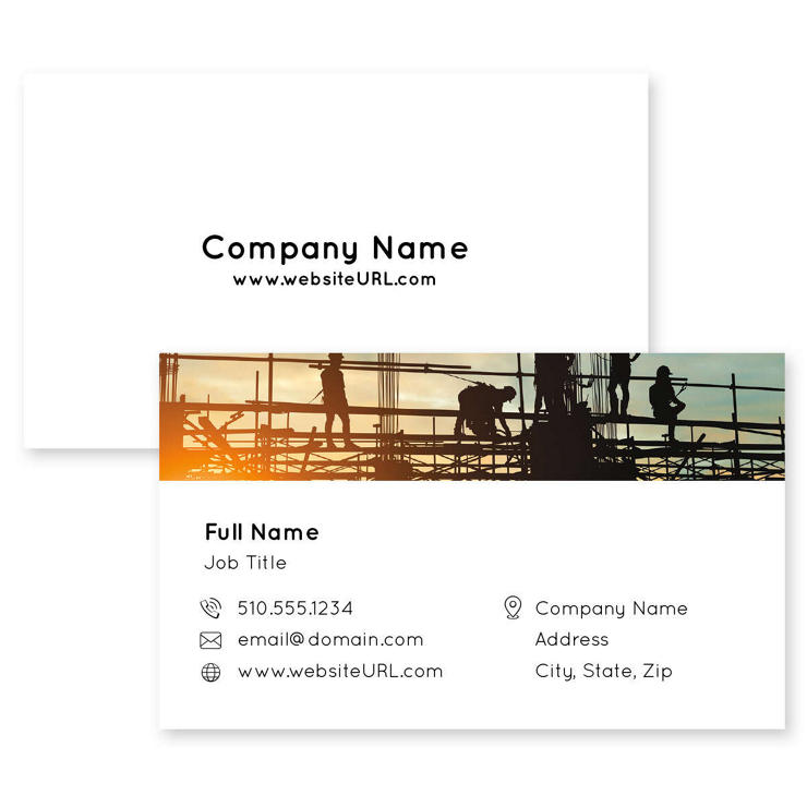 Contractor Contract Business Card 2x3-1/2 Rectangle