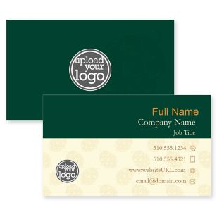 Hops Pattern Business Card 2x3-1/2 Rectangle - Verdun Green