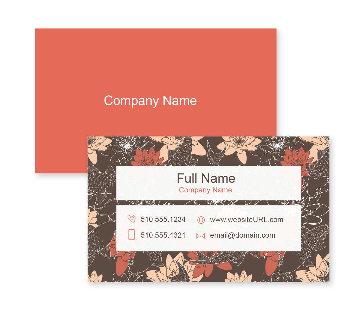Koi Lily Business Card 2x3-1/2 Rectangle