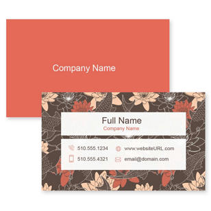 Koi Lily Business Card 2x3-1/2 Rectangle - Burnt Sienna