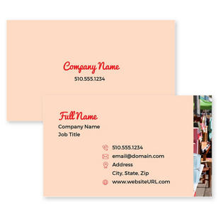 Variety Vendor Business Card 2x3-1/2 Rectangle - Apricot