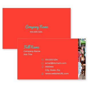 Variety Vendor Business Card 2x3-1/2 Rectangle - Pomegranate Red