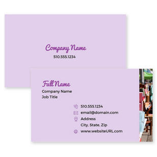Variety Vendor Business Card 2x3-1/2 Rectangle - Smoke Purple