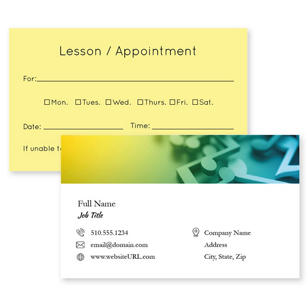 Blue Bravo Business Card 2x3-1/2 Rectangle - Yellow