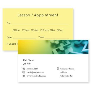 Blue Bravo Business Card 2x3-1/2 Rectangle - Yellow (PMS-Yellow C)