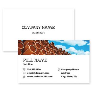 Sunny Pipes Business Card 2x3-1/2 Rectangle - Blue, Sky