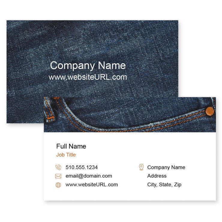 Denim Stitching Business Card 2x3-1/2 Rectangle