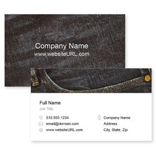 Denim Stitching Business Card 2x3-1/2 Rectangle - Blue Shark